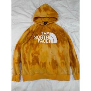 The North Face Yellow Bleached Tie Dyed Pullover Hoodie Womens Large